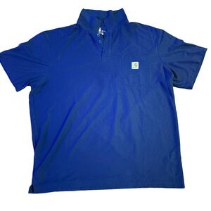 Carhartt Polo Shirt Mens 2XL Blue. Short Sleeve Pocket Original Fit Cotton Work
